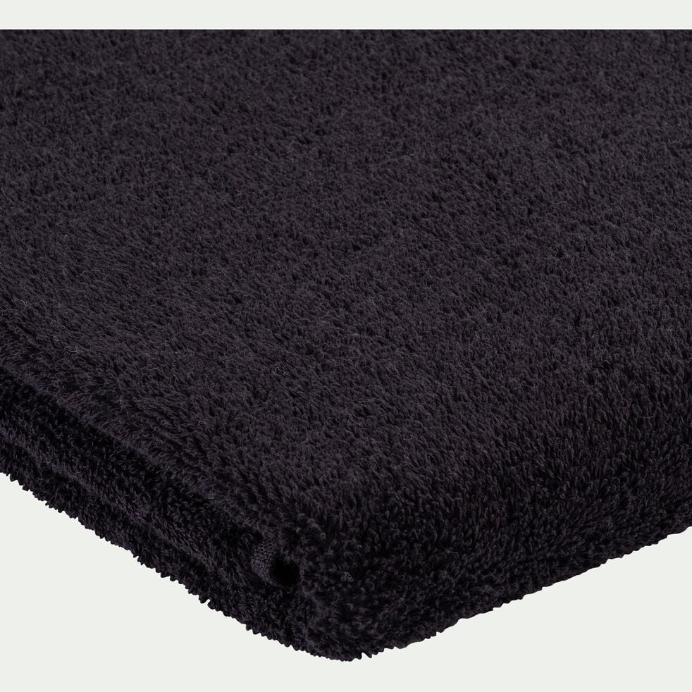 Drap de bain brodé en coton - noir 100x150cm-ROMANE