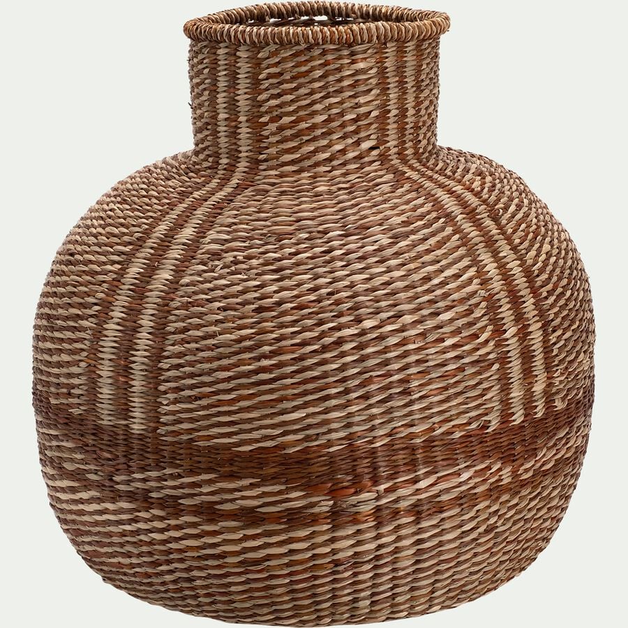 Vase boule en jonc de mer D50cm - naturel-SALERNES