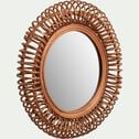 Miroir à spirales en rotin D50cm - naturel-HOLEIL