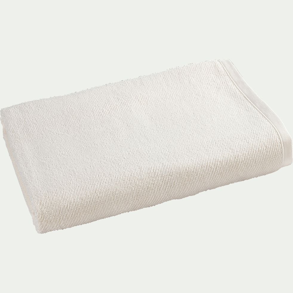 Drap de bain en bouclettes de coton bio - blanc ventoux 90x150cm-COLINE