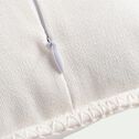 Coussin brodé en coton 30x50cm - blanc écru-AGDE