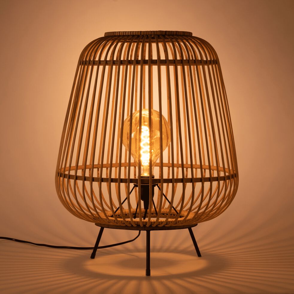 Lampe poser en bambou naturel D42xH53cm NIMES lampe Lampe poser en bambou naturel D42xH53cm NIMES lampe