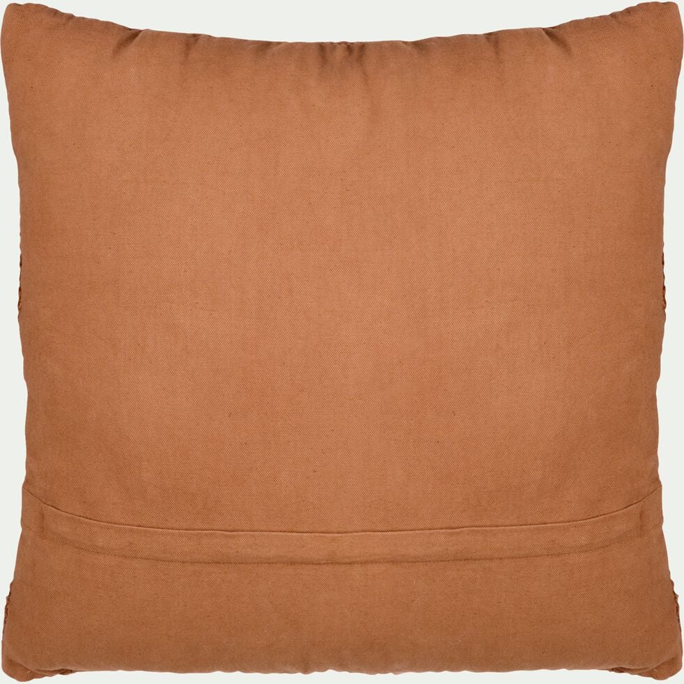 Coussin en laine et coton 45x45cm - marron écorce-SOLACE
