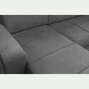 Canapé panoramique convertible avec méridienne gauche en tissu doux - gris-ORIGANO