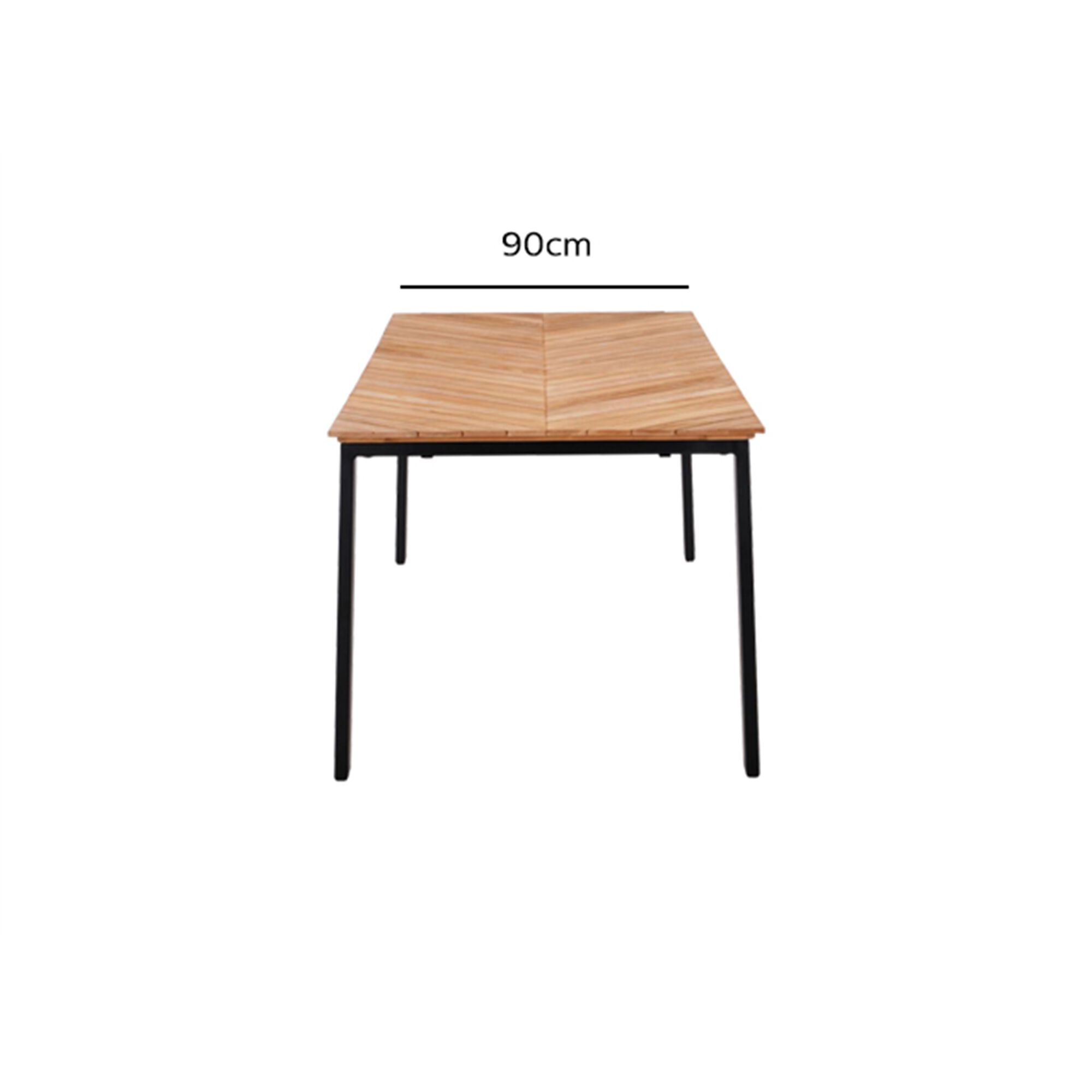 Table de repas jardin en teck et aluminium - bois clair (8 places)-JONQUIERES