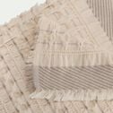 Couvre-lit en coton 230x240cm points fantaisies - blanc écru-ELBA