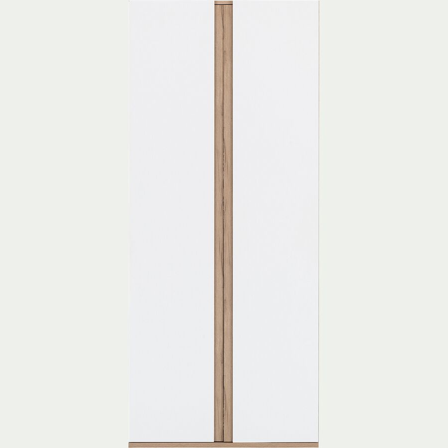 Armoire de dressing 2 portes battantes en bois effet chêne H235xL100cm - blanc-NESTOR