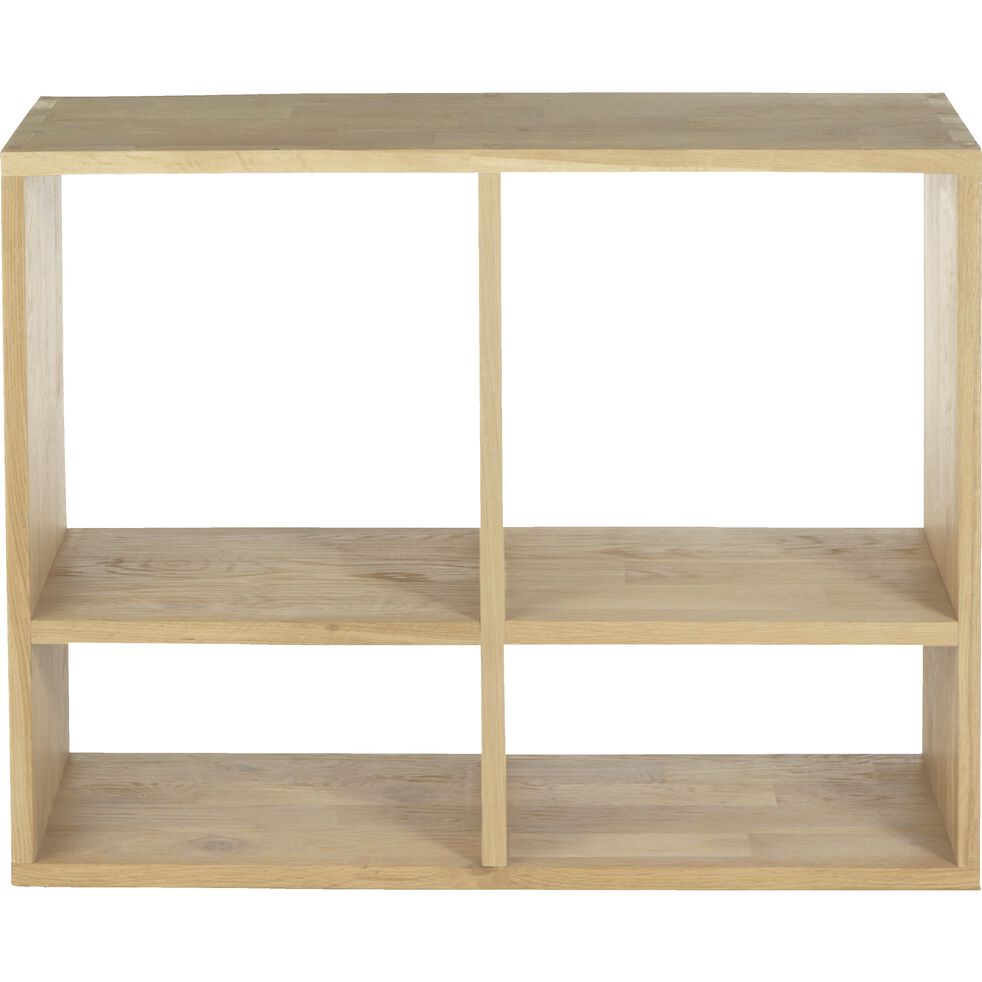 TASSIA - Étagère 4 cases en chêne - bois clair
