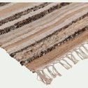 Tapis en laine et jute à motifs rayés finition franges 120x170cm - naturel-PANI