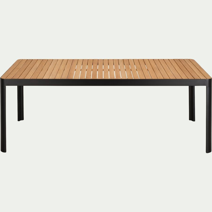 Table de jardin en aluminium et teck - bois clair (6 à 10 places)-TASTA