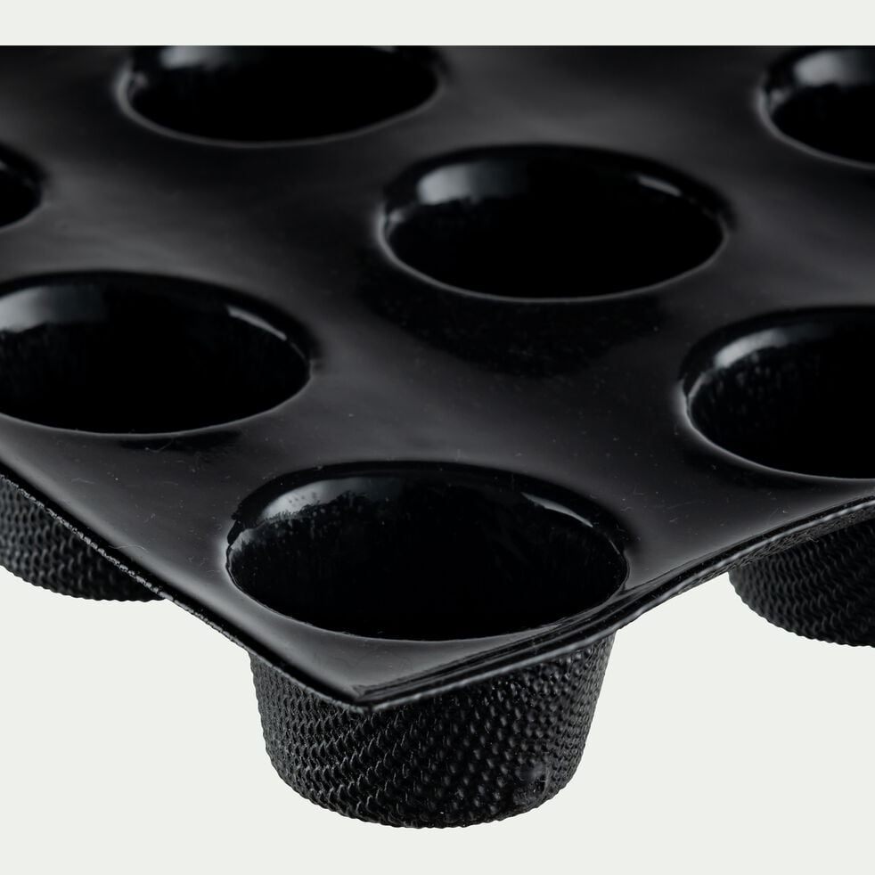 Moule pour 20 muffins en fibre de verre et silicone - noir-FLEXIPAN