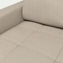 Canapé 2 places fixe en cuir avec accoudoirs 15cm - beige-MAURO