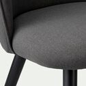 Chaise rétro en tissu avec piètement noir - gris ardoise-GAROS