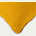 Coussin avec passepoil en lin et coton 30x50cm - jaune argan-HABL