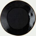 Assiette plate en grès recyclé D26,7cm - noir-AGATE