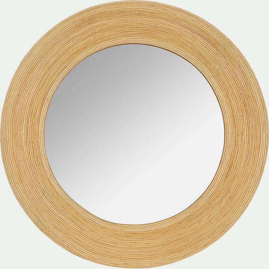 Miroir rond en bois naturel D51,5cm-ASTER