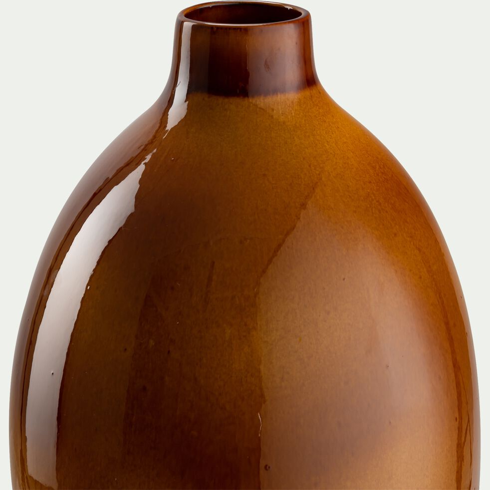 Vase en faïence H35cm - marron-LANGUIEU