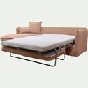 Canapé d'angle gauche convertible en tissu - brun terre ombre-KALISTO