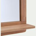Miroir rectangulaire double de salle de bain en acacia - bois foncé 120cm-GAIA