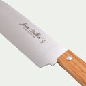 Couteau chef en inox et bois d'olivier 28cm - naturel-TRADITION