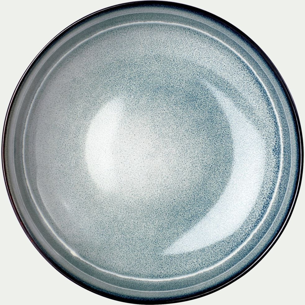 Assiette creuse en grès D17,5cm - vert-XYLANE