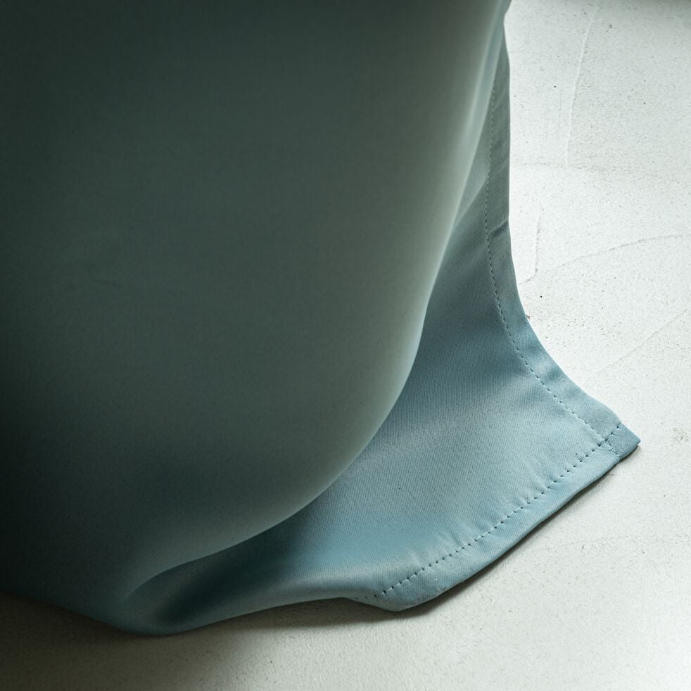 Rideau à œillets en polyester 140x250cm - bleu calaluna-GORDES