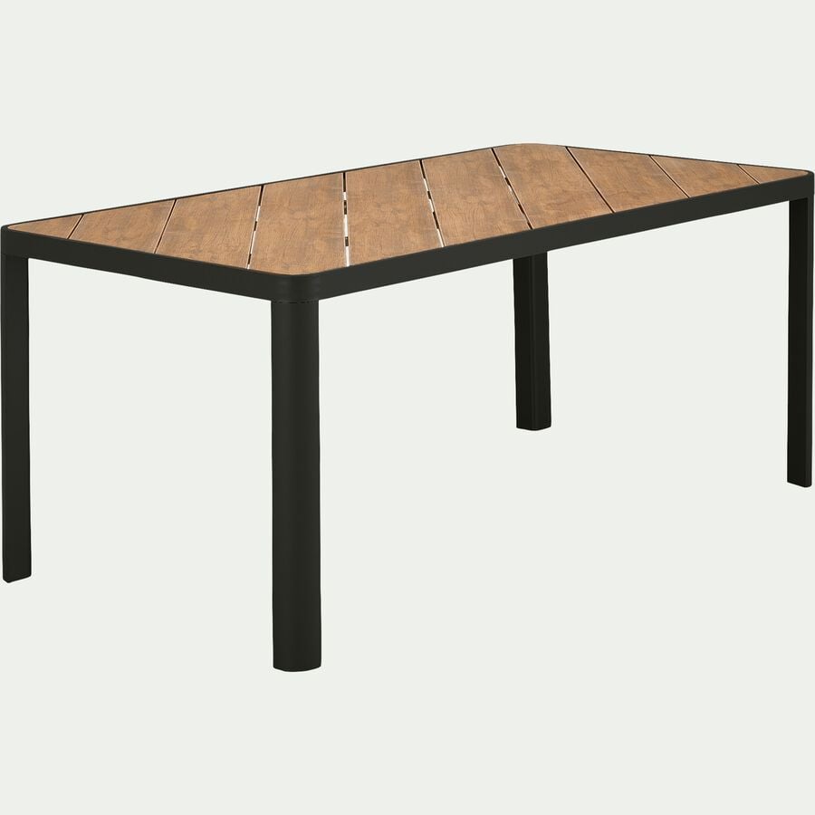 Table de repas jardin en aluminium et polywood - noir (8 places)-ALEP