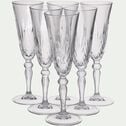 Lot de 6 flûtes à champagne en cristallin 16cl - transparent-MELODIA