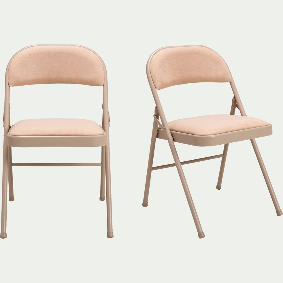 CASTA - Chaise pliante en métal et tissu - beige roucas