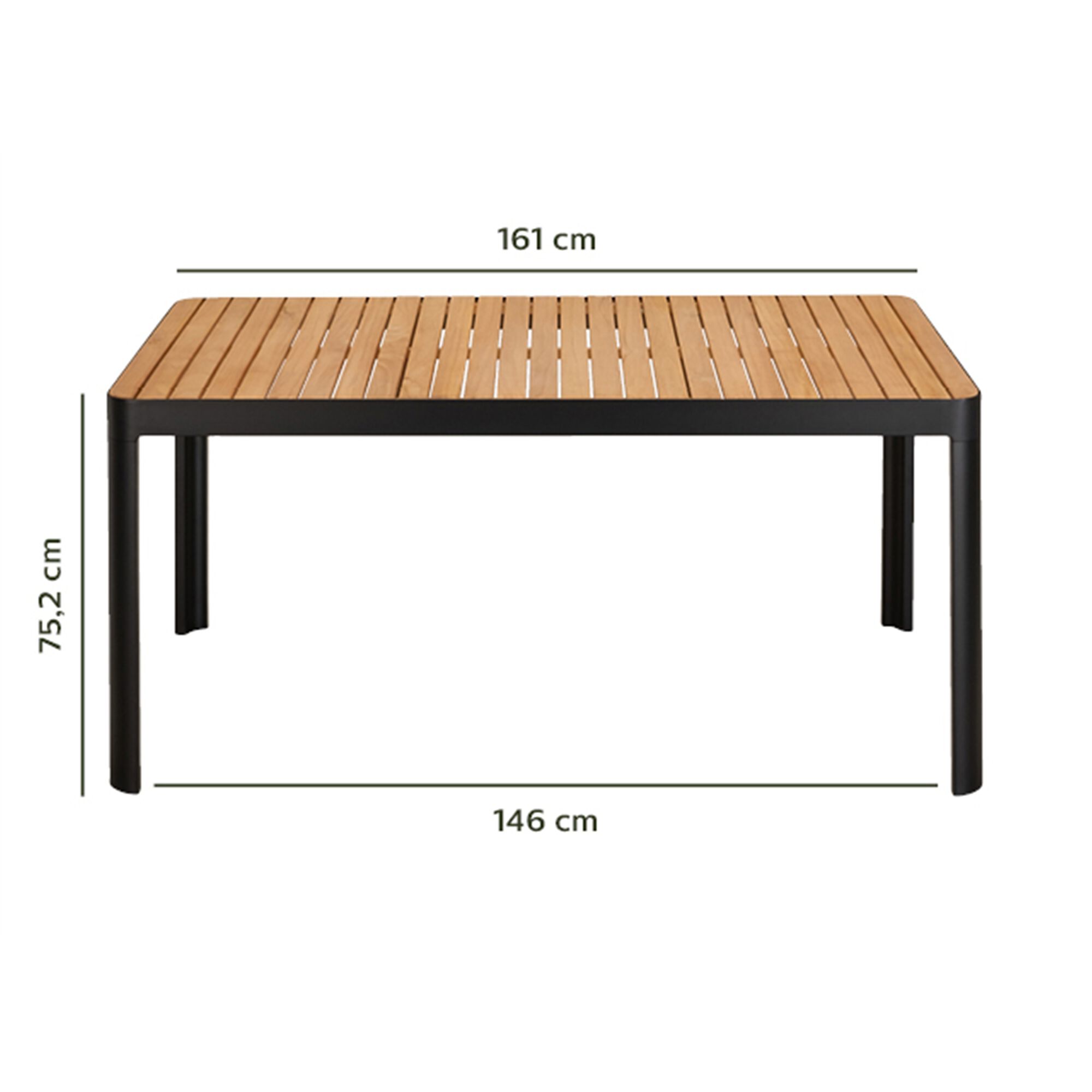 Table de jardin en aluminium et teck (6 à 8 places)-TASTA