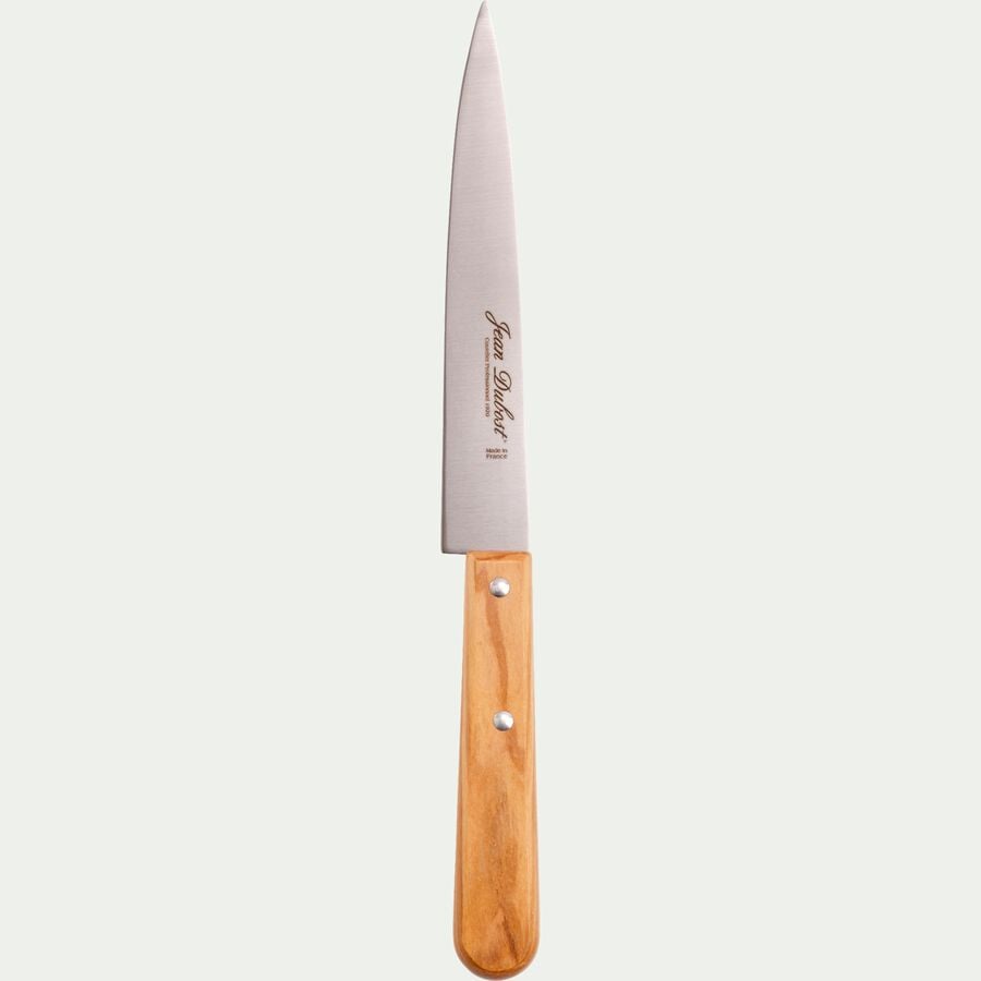 Couteau de cuisine en inox et bois d'olivier 28cm - naturel-TRADITION