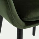 Chaise capitonnée en velours avec accoudoirs - vert cèdre-SHELL