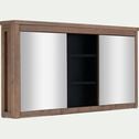 Miroir double avec rangement en pin placage eucalyptus L120xl42cm - bois foncé-CRUZ