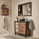Miroir rectangulaire de salle de bain en acacia massif - L90cm-PITAYA