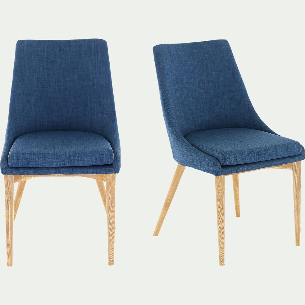 Chaise de repas en tissu - bleu-ABBY