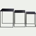 Tables basses gigognes carrées en métal - noir-LOSIN