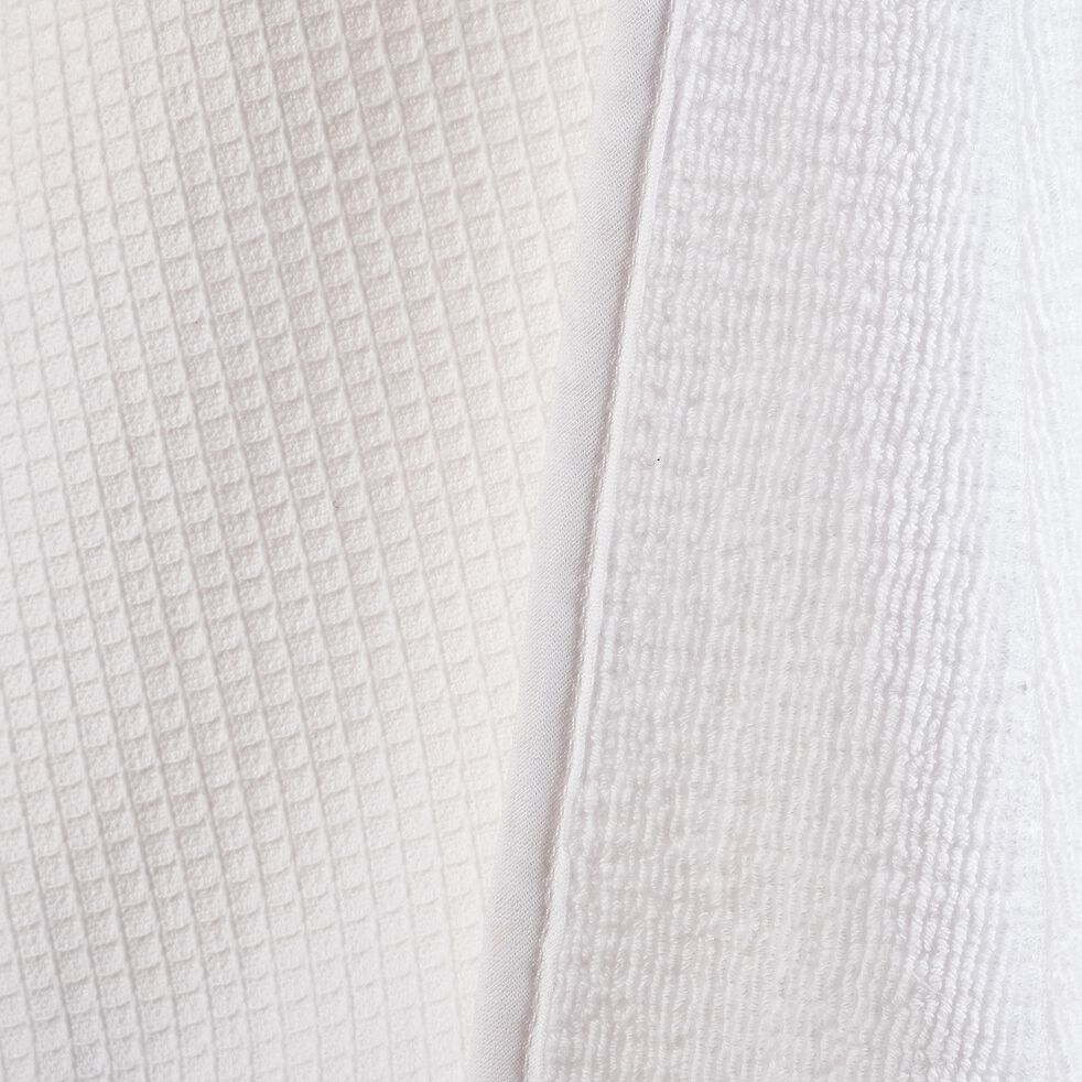 Lot de 2 serviettes pour cheveux en coton nid d'abeille - blanc 25x65cm-RICIN