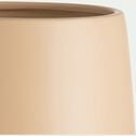Pot avec soucoupe en céramique - beige H14,5cm-JUAN