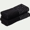 Lot de 2 serviettes invité en coton - noir 30x50cm-RHODES