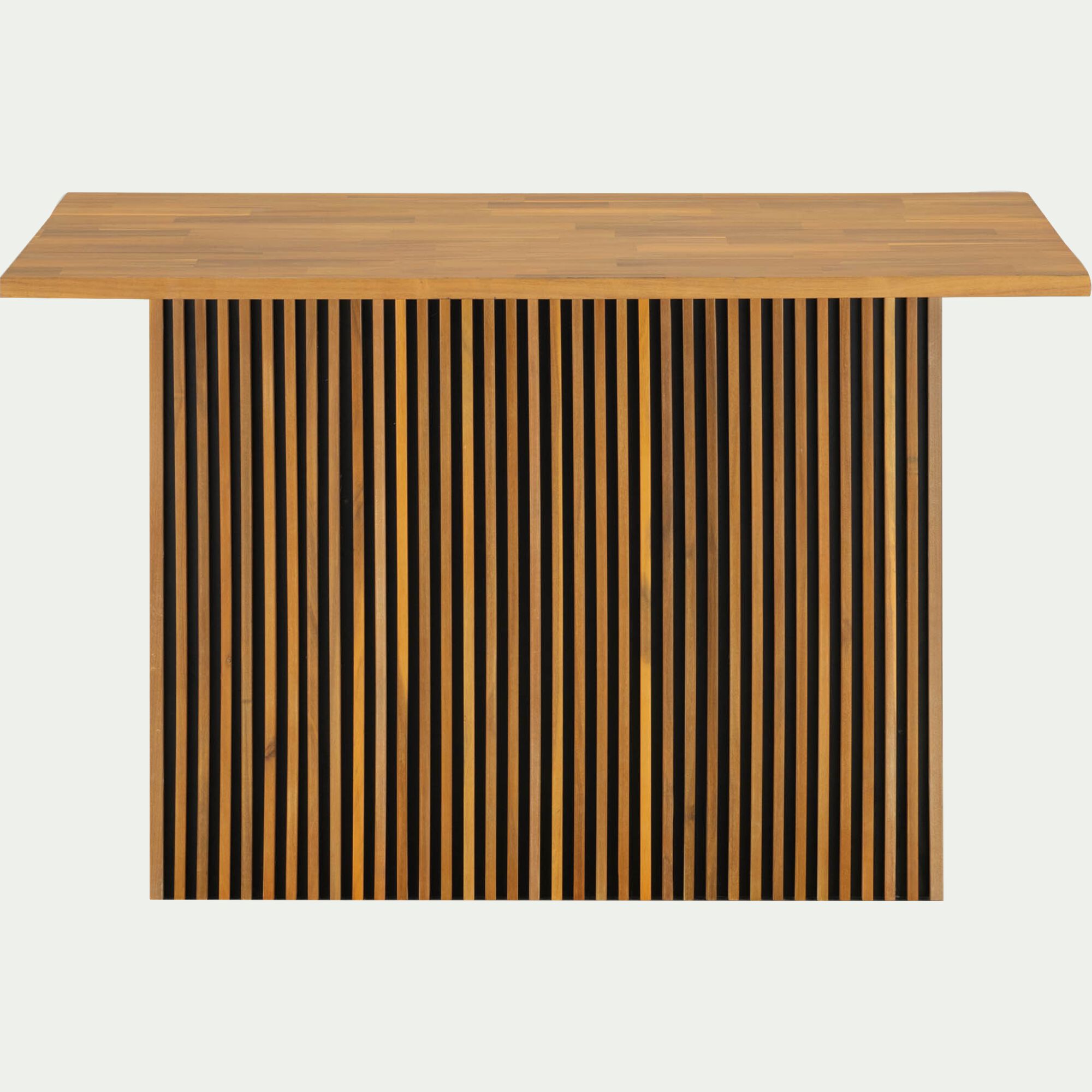 DIANE - Ilot central de cuisine à tasseaux avec rangement en acacia L150cm - bois clair