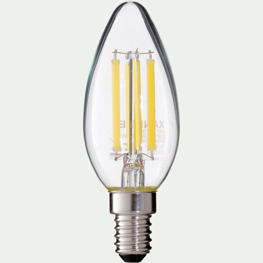 Ampoule flamme D3,5cm culot E14 - transparent-FILY