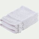 Lot de 2 gants de toilette qualité hôtelière en coton - blanc-RIVIERA