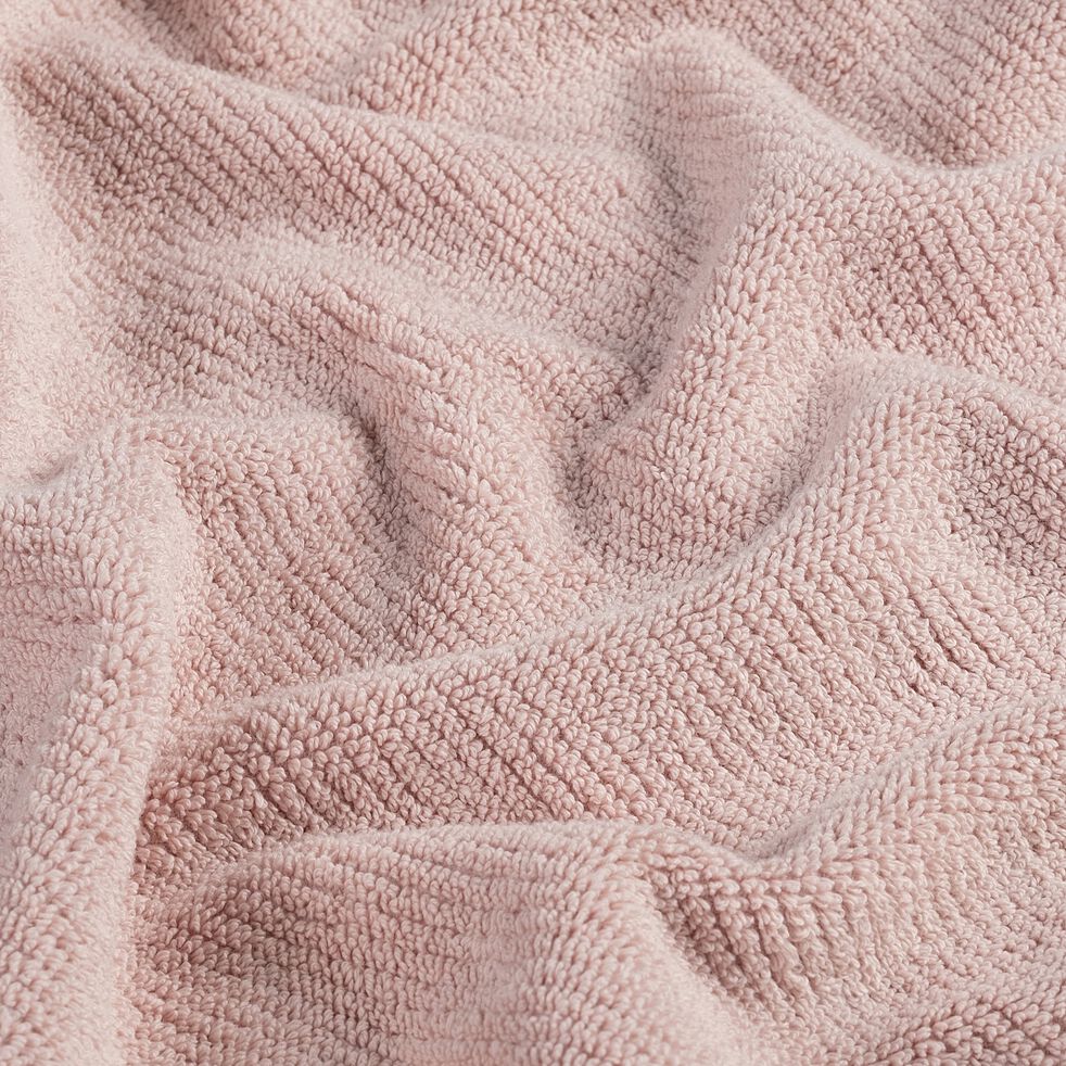 Serviette de toilette en bouclettes de coton bio - rose rosa 50x90cm-COLINE
