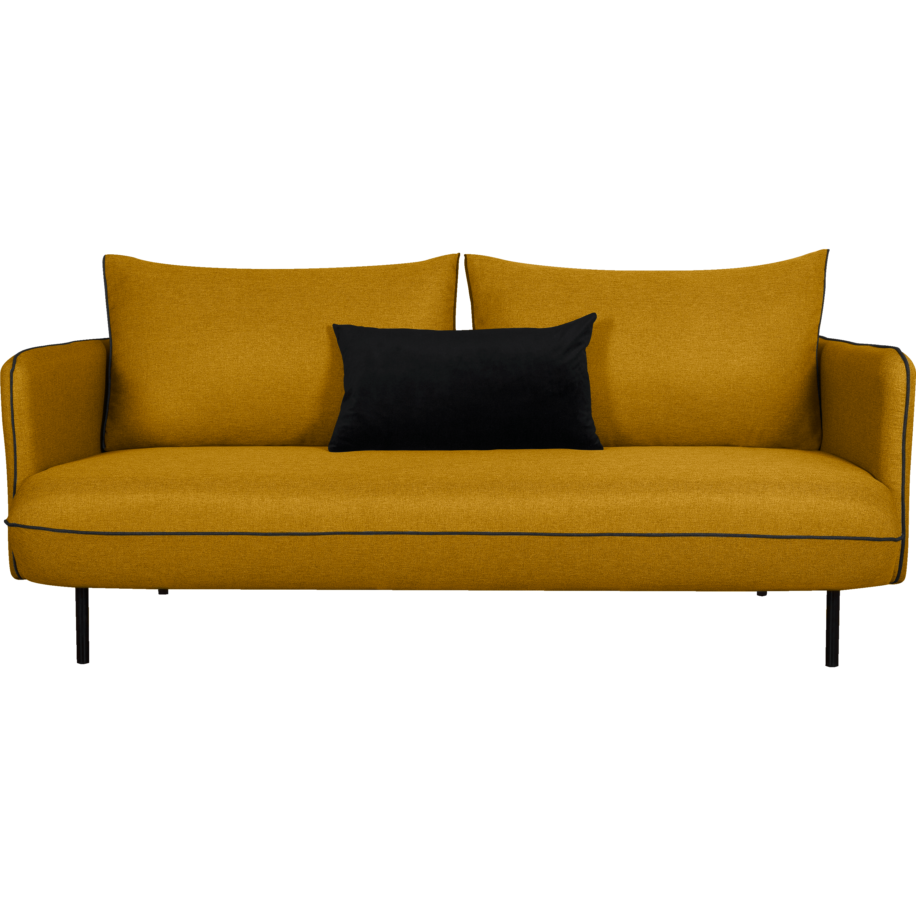 Saou - canapé 3 places fixe en tissu jaune nèfle