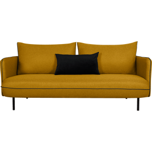Saou - canapé 3 places fixe en tissu jaune nèfle