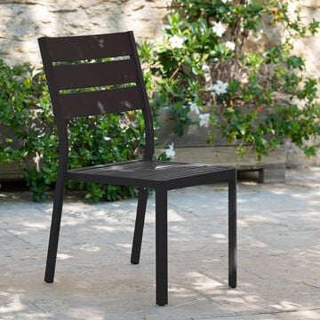 Chaise de jardin empilable en aluminium - noir-ALEP