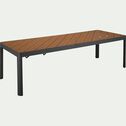Table de repas jardin extensible en aluminium - bois foncé (8 à 12 places)-ILENA