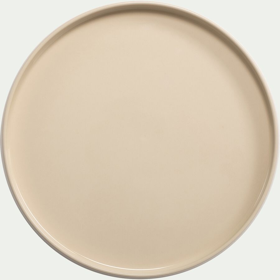 Assiette plate en grès D26cm - blanc-DIOGO