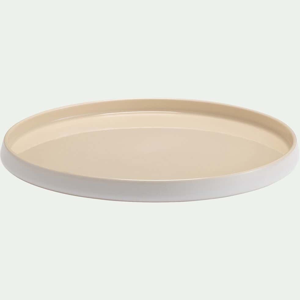 Assiette plate en grès D26cm - blanc-DIOGO
