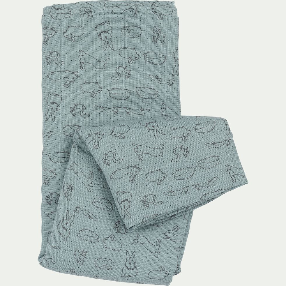 Lange Bebe En Coton Bio 1x1cm A Motif Bestiaire Bleu Calaluna Bestiaire Accessoire Du Repas Pour Bebe Alinea Lange Bebe En Coton Bio 1x1cm A Motif Bestiaire Bleu Calaluna Bestiaire Accessoire Du Repas Pour Bebe Alinea